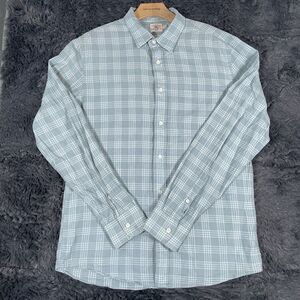 Faherty Organic Cotton Shirt Men's Medium Long Sleeve Plaid Preppy Button Up